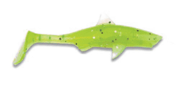 Shark Shad Lures Baby Shark 10 cm (8 Pcs) - Zalt & Pepper Lime