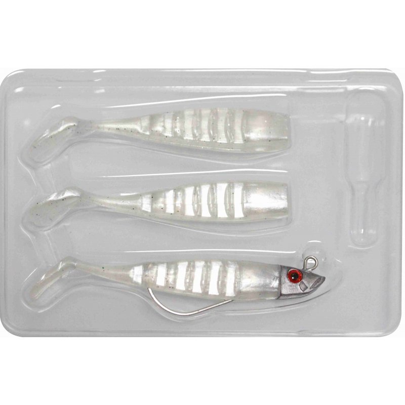 Yamashiro Gadida Soft Minnow  (1 Offset Jighead, 3 Bodies) - Colour 4