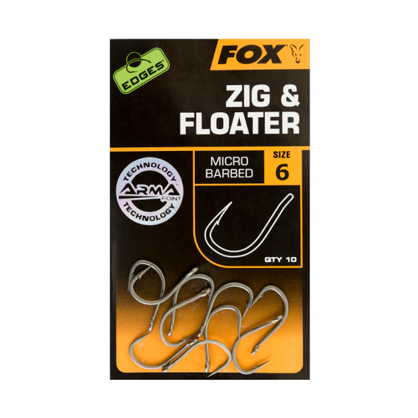 Fox Edges Zig & Floater Hooks - Fox Edges Zig & Floater Hooks Size 6 Micro Barbed
