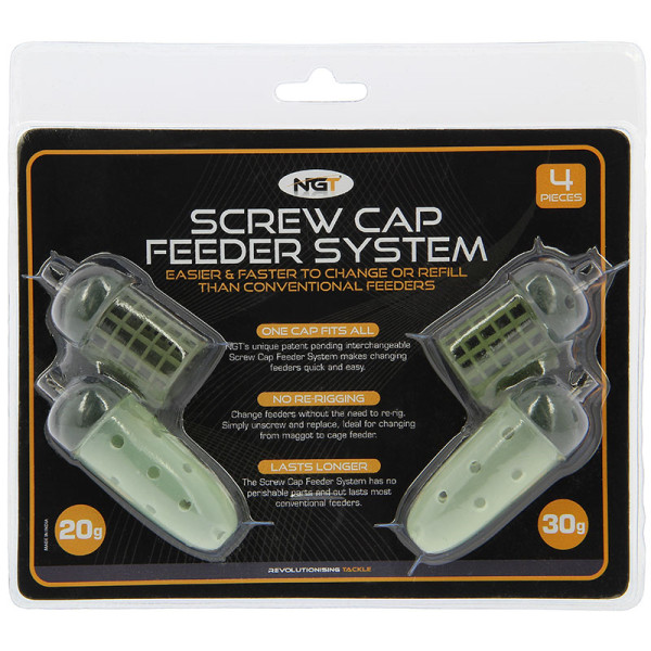 NGT 'Screw Cap' Feeder Set, easily change feeders with a practical screw cap