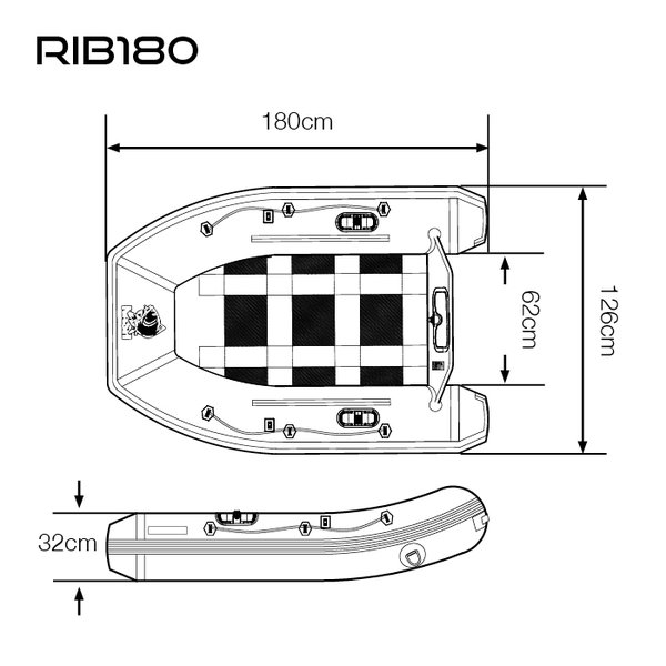 Nash Boat Life Inflatable Rib Rubber Boat 180