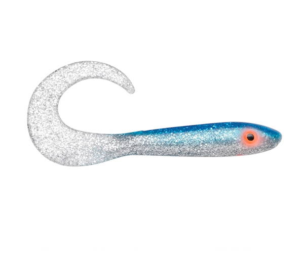 Svartzonker McRubber Tail 11 cm, 10 pcs! - C0 - Blue Silver Glitter