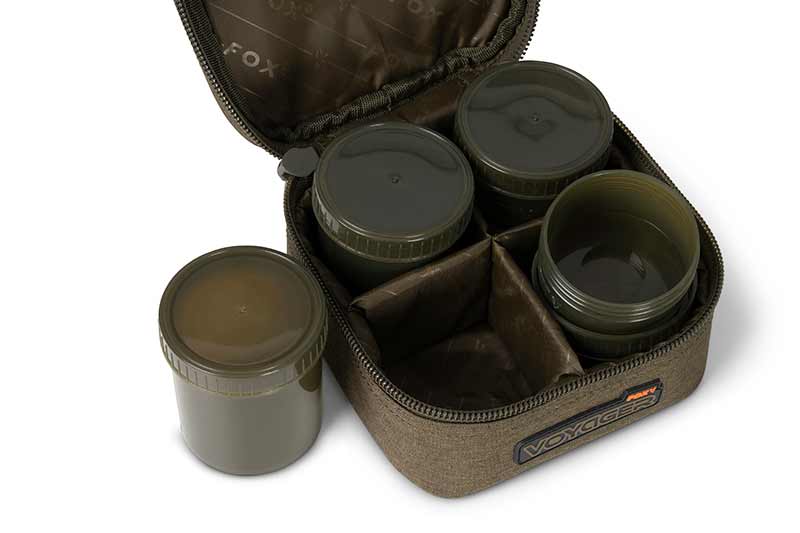 Fox Voyager 6 Pot Hookbait Case (incl. 6 pots)