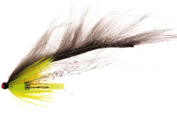 Unique Flies Jetstream Zonker, tube fly for fly fishing for perch, asp and trout! - Green Grizzly