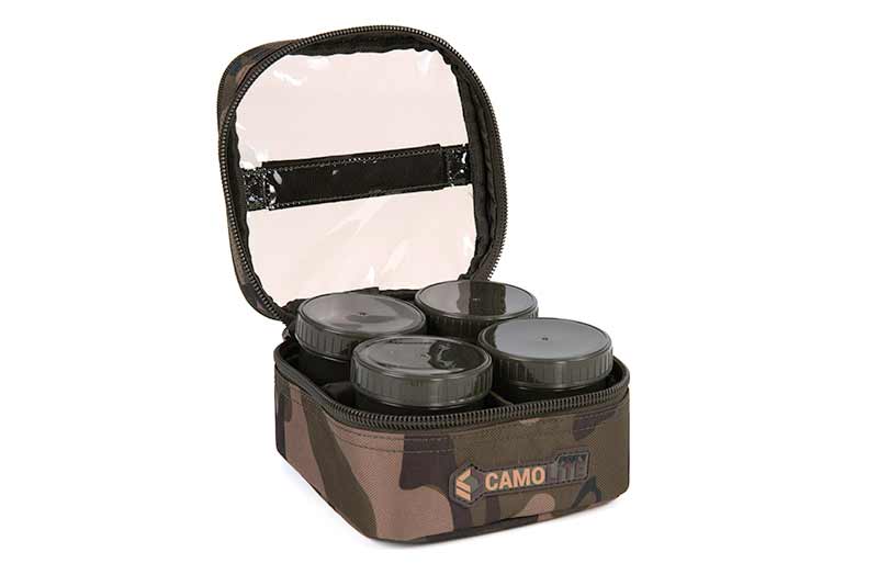 Fox Camolite 6 Pot Hookbait Case (Incl. 6 Pots)