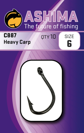Ashima C887 Heavy Carp Bulk OS Coated Carp Hook (50 pieces)
