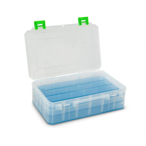 Lure Lock Box Clear/Green TakLogic Ocean Blue Tacklebox - Large Deep