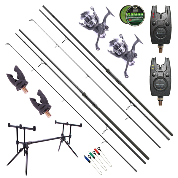 Complete Daiwa Black Widow Carp Set with rods, reels and accessories!