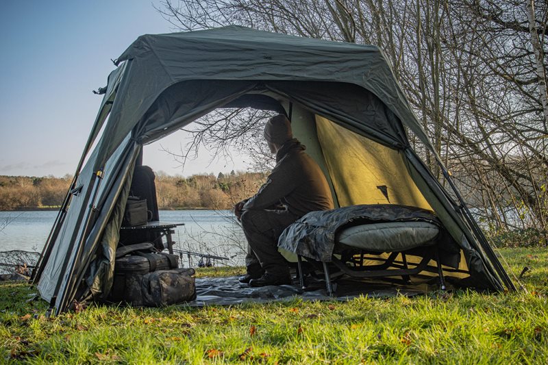 Solar SP Quick-Up Shelter Green Mk II Carp Tent + Groundsheet