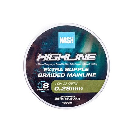 Nash TT Highline Floating Braid Green Braided Line (600m)