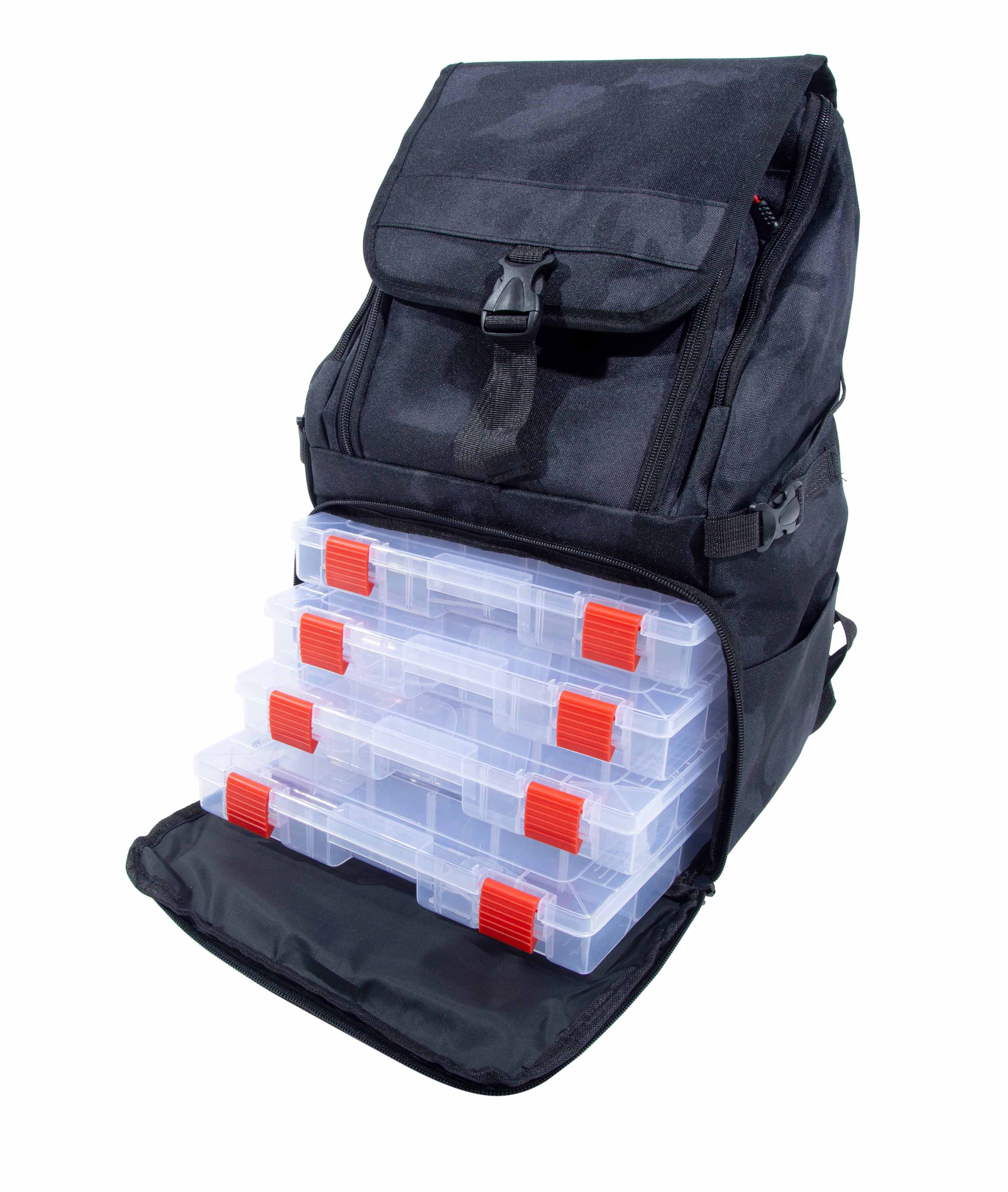 Ultimate Dark Camo Backpack (Incl. 4 Tackleboxes)